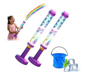 Glowing Rainbow LED Water Blaster, Firework Water Gun for Kids & Adults, High Capacity Squirt Toy for Summer Pool Parties, Beach & Backyard Outdoor Games (2)