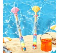 Glowing Rainbow LED Water Blaster, Firework Water Gun with Lights, High Capacity Pull-Out Water Squirter for Kids and Adults, Outdoor Summer Pool Beach Party Toys (D*2)