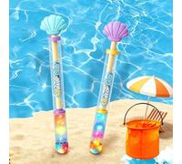 Glowing Rainbow LED Water Blaster, Firework Water Gun with Lights, High Capacity Pull-Out Water Squirter for Kids and Adults, Outdoor Summer Pool Beach Party Toys (C*2)