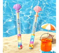 Glowing Rainbow LED Water Blaster, Firework Water Gun with Lights, High Capacity Pull-Out Water Squirter for Kids and Adults, Outdoor Summer Pool Beach Party Toys (A*2)