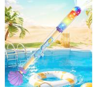 Glowing Rainbow LED Water Blaster, Fireworks Water Gun with Lights, Firework Style Water Squirter High Pressure Pull-Out Water Blaster, Fireworks Effect Water Spray Toy for Pool (D)