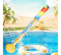 Glowing Rainbow LED Water Blaster, Fireworks Water Gun with Lights, Firework Style Water Squirter High Pressure Pull-Out Water Blaster, Fireworks Effect Water Spray Toy for Pool (C)