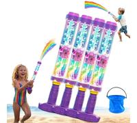 Glowing Rainbow LED Water Blaster, Rainbow Water Gun, Firework Water Spray Gun with Lights, Summer Fun That Pops Like Magic, Glowing Rainbow Water Blaster (4 PCS)