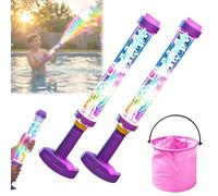 Glowing Rainbow LED Water Blaster | Summer Fun That Pops Like Magic! Glowing Rainbow Water Blaster, Light-Up Firework WaterGun, High-Pressure Squirt, Pool, Backyard, Beach, Birthday (2pcs)
