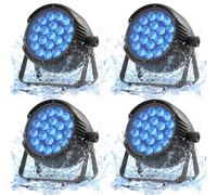Glowingstage Projecteur LED Par étanche IP65, 4 Piece 300W RGBW, DMX512, idéal pour les fêtes et concerts en extérieur par temps pluvieux
