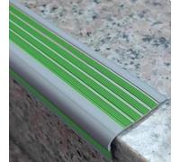 GlowintheDark Protection de bord de nez d'escalier auto-adhésive flexible en vinyle pour plus de sécurité, imperméable et durable pour enfants et adultes, 2 m, vert