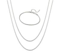 Glowjoy 3 Pièces Collier Femme Argent Bracelet, collier etrangleur femme