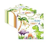 Glowjoy 40 Serviettes D'anniversaire Dinosaures, Serviette Papier Anniversaire, Decoration Anniversaire Dinosaure, Papier Décoration de Table Serviette