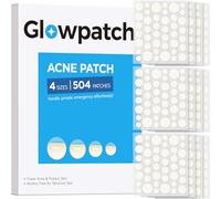 Glowpatch Patch de perles pour visage (504 unités) - Autocollants à grains d'acné en vrac en 4 tailles - Autocollants hydrocolloïdes pour points transparents pour une grande couverture