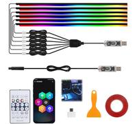 Glowride Interior Lights, RGB 5 in 1 LED Car Ambient Lighting Kit, Acrylic Ambient LED Lights for Car with Dynamic Color Chasing, 3 Modes of Control, (6 * 43.3in)
