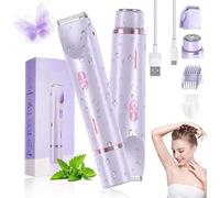 Glowshave 2-in-1 Women’s Body Shaver, Glowaura Shaver, Glow Aura Dual Head Shaver, Rechargeable Ipx7 Waterproof Hair Removal Tool for Bikini Area, Underarms, Legs (Purple)