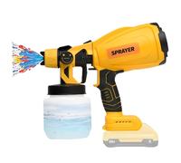 GlowSpark Pulvérisateur de peinture sans fil compatible avec batterie Dewalt 20 V (pas de batterie), pistolet à peinture HVLP avec 4 buses en cuivre et 3 motifs, pulvérisateur de peinture électrique