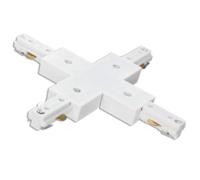 Glowster B1223002 Rail à trois voies type X blanc pour l'éclairage et la distribution électrique dans des projets de design d'intérieur, Image