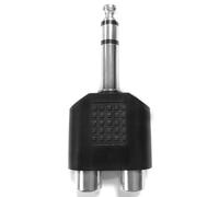 Glowster Connecteur Audio/vidéo 6,35 mâle vers 2 x RCA Femelle, Noir