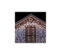Glowster Guirlande lumineuse plate en stalactite, batterie 3AA, blanc froid, 5 m x 0,6 m, idéale pour la décoration et l'ambiance de fêtes et d'événements.