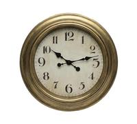 Glowster Horloge Murale rétro dorée, d'un diamètre de 46 cm. Son Design Classique Lui Permet de décorer l'intérieur et Les Bureaux.