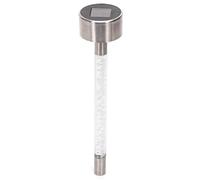Glowster Lampe solaire LED d'ambiance 2700 K, en acier inoxydable, idéale pour décorer la pelouse et créer une atmosphère chaleureuse en plein air.