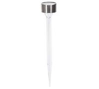 Glowster Lampe solaire LED d'ambiance pour jardin, acier inoxydable, écran intégré 6500 K, idéale pour éclairer les pelouses et chemins extérieurs.