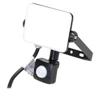 Glowster Réflecteur LED avec couvercle givré et capteur de mouvement avec boîtier noir, 20 W, 4000 K
