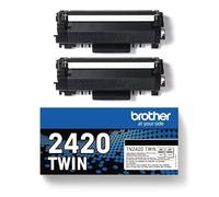 Glowster Toner Noir Compatible TN2420 - Lot de 2 unités, Haute capacité, Impression Nette et Durable, idéal pour Bureau et Utilisation Quotidienne.
