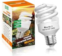 GlowUp 9W Ampoule UVB 5.0 E27 Lampe UVA UVB Tortue AC 220-240V Mini UVA UVB Ampoule Fluorescente pour Quarium, Récipient en Verre, Nourrisseur, Tortue, Serpent, Lézard, etc (1Pcs)