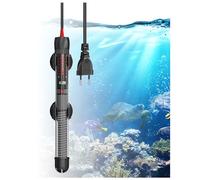 GlowUp Chauffage D'Aquarium 100W, Chauffage en Verre Submersible Température Réglable Chauffe-Aquarium avec Ventouse Thermomètre Intégré Régulateur de Température Externe pour Aquarium 20L-60L