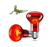 GlowUp E27 Reptile Ampoules Chauffantes 50W, Dimmable Rétro Éclairage Infrarouge Lampe De Chaleur Ampoule Spot Basking Pour Dragon Barbu, Lézard, Tortue, Reptiles & Amphibiens, 2 paquets