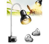 GlowUp Lampe Chauffante Terrarium, Lampe Tortue Terrestre avec 2 Ampoules Incluses, support à pince pivotant à 360°, Lampe Chauffante Tortue pour Tortue, Serpent, Lézard, Cacatoès, Caméléon