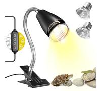 GlowUp Lampe Chauffante Tortue,E27 Timer lampe Chauffante Réglable avec Deux Ampoules de 50W pour Tortues, Dragons Darbus, Lézards,Poussins et Chiots