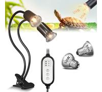 GlowUp Lampe Chauffante Tortue, Lampe Chauffante Terrarium, avec 2 Ampoules E27, Pince rotative à 360°, Lampe Tortue Terrestre pour Tortue, Serpent, Lézard, Cacatoès, Caméléon