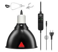 GlowUp Lampe Chauffante Tortue, Reptiles Chauffante Terrarium avec Thermostat et minuterie, E27 Chauffante Reptile Dome 300W Douille pour tortues, lézards, dragons barbus (ampoule non incluse)