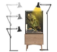 GlowUp Support de lampe pour reptiles réglable de 40 à 180 cm, support de lampe chauffante pour reptiles avec abat-jour E27, support de lampe pour terrarium, tortue, araignée (sans ampoules)