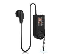 GlowUp Thermostat Terrarium 220V Prise Thermostat EU Plug Prise Thermostat avec Sonde Prise de Contrôle de Température pour Serre, Reptiles, Aquarium, Incubateur, Etc (1Pcs)