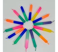 GLOWYBOX Bougies d'anniversaire pour anneau de bougie - Bougies colorées pour anniversaire d'enfant - Mini bougies colorées - Bougies d'arbre colorées - Bougies néon - Rose fluo