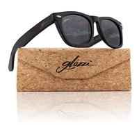 glozzi Lunettes de Soleil en Bois de Bambou pour Hommes et Femmes Polarisées UV400 - Noir