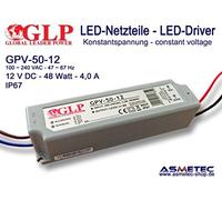 GLP GPV-50-12 Bloc d'alimentation à découpage 12 V CC 48 W IP67