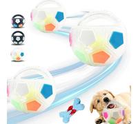 GLSAYZU Balle de soccer pour chien, avec poignée, jouet interactif pour chien, kettlebell avec couineur et balle de tennis, jouet flottant en caoutchouc durable, pour les graisses d'eau en plein air
