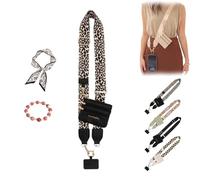 GLSAYZU Sangle de téléphone avec pochette zippée, clip et sangle pour téléphone avec portefeuille, bandoulière pour téléphone portable, D, taille unique