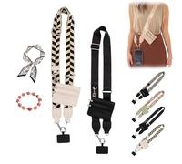 GLSAYZU Sangle de téléphone avec pochette zippée, clip et sangle pour téléphone avec portefeuille, bandoulière pour téléphone portable, 2 pièces C., taille unique