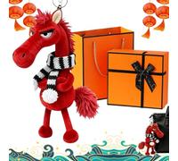 GLSAYZU Year of the Horse Lucky Mascot, 2026 Charm Guardian Pendentif Keychain, Courage Strength Balance Support Good Luck Token for New Year Bag Decor, 1 pièce, NO