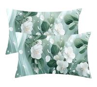 Glslmznq Housse Coussin Fleurs de thé de Montagne Taie d'oreiller 30 x 60 Velours Oreillers Lot de 2 Housses Coussin, Coussins Rectangulaires Coussins Extérieur, Decor pour Maison Salon Chambre K-859