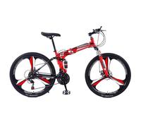 GLSQBVRP Vélo De Montagne Pliable 24"/26" À Double Suspension, 21 Vitesses, Cadre en Acier À Haute Teneur en Carbone, pour Adultes, Hommes, Femmes Et Adolescents D,26 inch