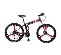 GLSQBVRP Vélo De Montagne Pliable 24"/26" À Double Suspension, 21 Vitesses, Cadre en Acier À Haute Teneur en Carbone, pour Adultes, Hommes, Femmes Et Adolescents B,24 inch