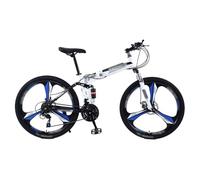 GLSQBVRP Vélo De Montagne Pliable 24"/26" À Double Suspension, 21 Vitesses, Cadre en Acier À Haute Teneur en Carbone, pour Adultes, Hommes, Femmes Et Adolescents A,24 inch