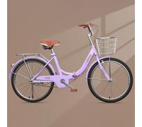 GLSQBVRP Vélo Pliant pour Femme 20", 22", 24", 26", Cadre en Acier À Haute Teneur en Carbone avec Doubles Freins À Disque, Vitesse Unique D,20 inch