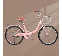 GLSQBVRP Vélo Pliant pour Femme 20", 22", 24", 26", Cadre en Acier À Haute Teneur en Carbone avec Doubles Freins À Disque, Vitesse Unique B,20 inch