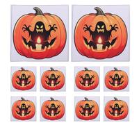 GLSTOY 10 Pièces Stickers Décoratifs Halloween Faciles à Poser Citrouille en PVC, Jaune, Réutilisables et Résistants la Décoloration, pour Fenêtre et Fête d'halloween, Garçon et Filles