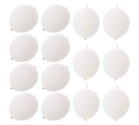 GLSTOY 100 Pièces Ballons Facile à Utiliser 12 Pouces en Latex Blanc à Queue Connectée Style Unique pour Décorations de Ballons de Fête pour Anniversaire et Décor D'arche