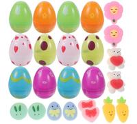 GLSTOY 12 Œufs de Pâques à Presser, Jouets Surprise pour Garçon et Filles, Boîte de 12 Pièces, Plastique Solide, Coloris Variés, Idées Présents Pâques et Jeux Ludiques Style