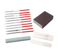 GLSTOY 14 pièces Kit de Réparation Guitare Acier avec Pierre à Meuler Éponge Abrasive et Protection Touche pour Guitare Basse et Ukulélé Léger et Portable Entretien Précis des Frettes et